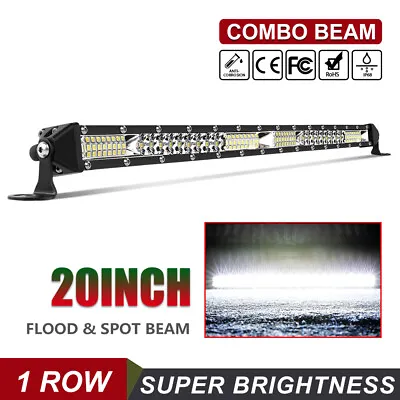 Slim Row 20Inch 480W LED Work Light Bar Combo Flood Spot Truck SUV 4WD OFFROAD • $56.37