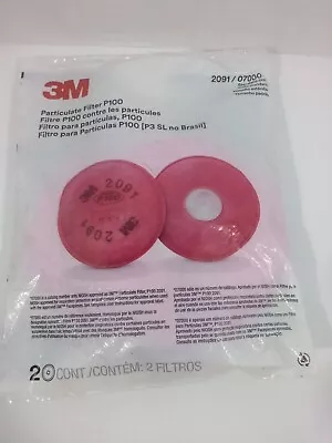 3M Particulate P100 Respirator Filters 2091/07000 Standard Size 2 PK • $10.50