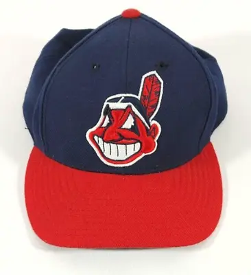 Vintage Cleveland Indians Hat Snapback MLB Baseball PUMA Blue Red Cap • $14.95