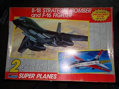 Monogram B-1B Strategic Bomber & F-16 Fighter 1/72 #6142 Plane Model • $124.99