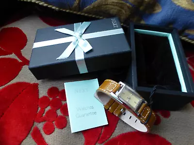 £8.99 • Buy Next Ladies Watch Brown Chunky Leather Strap (Brand New Boxed) INC New Battery)