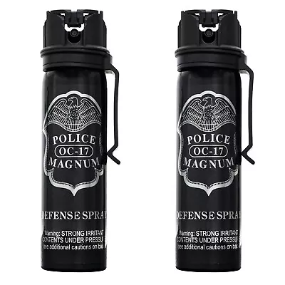 2 Pack Police Magnum 4oz Pepper Spray Flip Top Belt Clip Self Defense Protection • $22.99