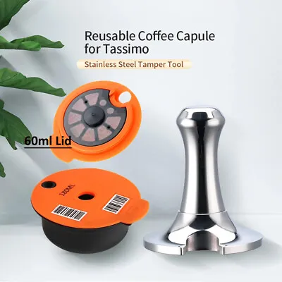 £17.91 • Buy Refillable Reusable Coffee Capsule Pods Cup Tamper Set For Bosch Tassimo Machine