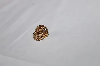 $3.98 • Buy Tie Tack With Chain & Bar Gold Color Rope Entangled Design