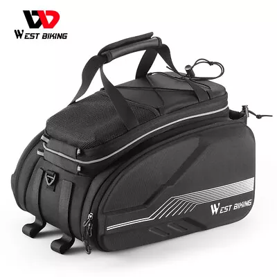 WEST BIKING Hard Shell Bike Bicycle Trunk Bag Rack Pack Luggage Pannier Bag 20L • $62.97