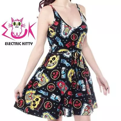 Sourpuss Dress Cami Freak Show W/ Pockets Punk Rockablly Skater Circus Mini NEW • $45