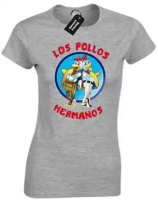 Los Pollos Ladies T Shirt Cool Retro Breaking Heisenberg Walter Bad White Gift • £7.99