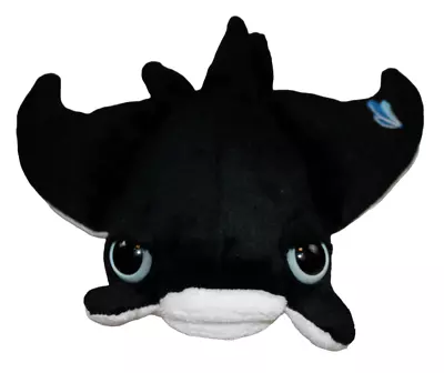 SeaPals Applause Black White Manta Ray Stingray Finger Puppet Plush Toy 8  RARE • $8.96