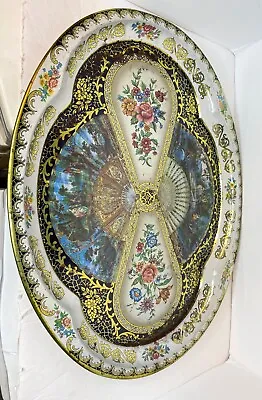 Vintage DAHER Decorated Ware 1971 Tin OVAL Metal TRAY Made In England 20x15 MINT • $25