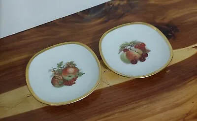 Vintage Kaiser In Germany 4  Miniature Fruit Plates Peaches And Berries 2pc • $10