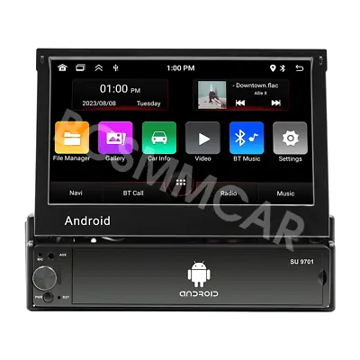 Single Din Stereo Car Radio 7in Android 13 WiFi GPS Android CarPlay Mirror Link • $121.40