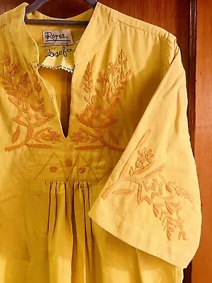 Vintage Josefa Mexican Long Yellow Dress • £173.72