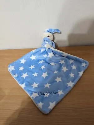 Mothercare Bedtime Bear Teddy BLUE Stars Comforter Soft Cuddly Baby Toy • £9.99