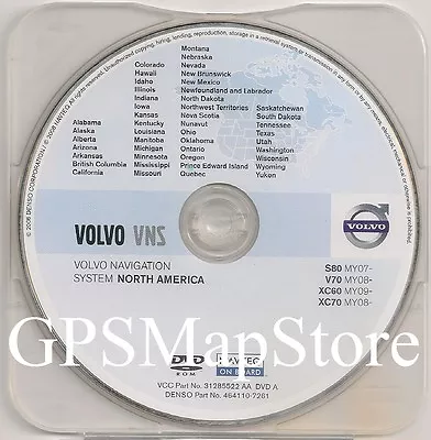 2008 2009 2010 2011 Volvo V70 XC70 VNS Navigation DVD WEST Coast US Map + Canada • $75