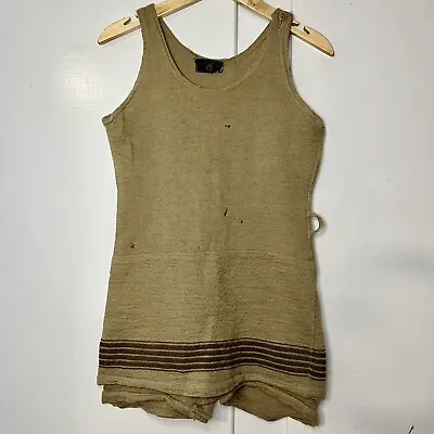 Vintage 1920s 1930s Brown Wool Bathing Suit Ten Thousand Lakes Antique  • $115