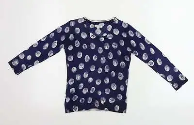 £3.75 • Buy Kew Womens Blue Polka Dot Wool Basic T-Shirt Size XS Crew Neck