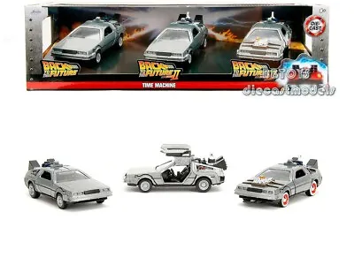  Back To The Future  Delorean Set Of 3 Pieces 1/32 Diecast Models By Jada 33399 • $34.99