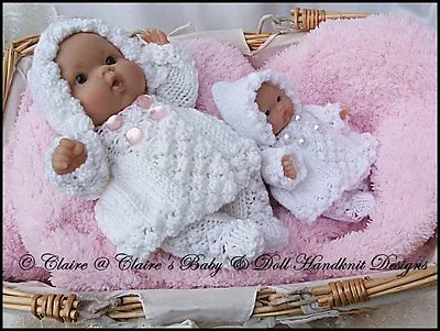 *3* Babydoll Handknit Designs Knitting Patterns For 5 & 8  Berenguer Dolls • £3.99