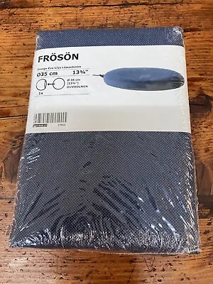 IKEA FROSON Blue Patio Cushion Cover Round 35cm / 13 3/4   Dia. Outside NEW X2 • £12.99