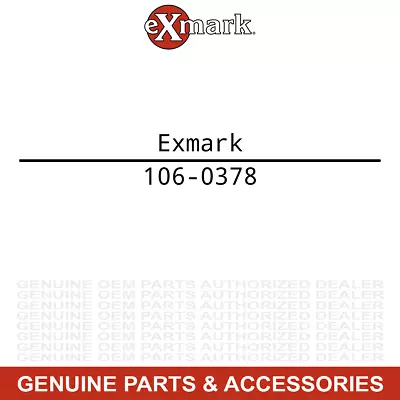 Exmark 106-0378 Screw ZS4230 ZS4230XL ZS4630 ZS4630XL ZS5260 ZS5260XL Z-Spray • $10.95