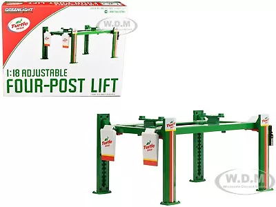 Adjustable Four Post Lift  Turtle Wax  For 1/18 Diecast Models Greenlight 13656 • $39.99