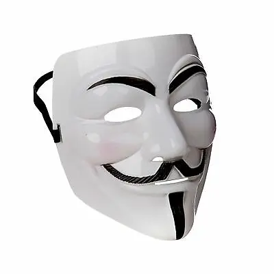 White Anonymous V For Vendetta Hacker Fancy Dress Mask Party Kids Accessory • £6.99