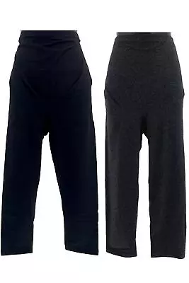 Times 2 Over-Belly Maternity Capri Leggings Black/Charcoal - Set Of 2 • $15.19