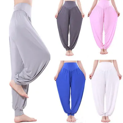 $19.78 • Buy Womens Elastic Plus Loose Casual Modal Cotton Yoga Sports Dance Harem Pants*AU ✯