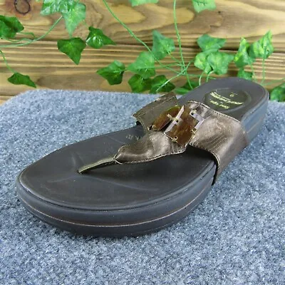 Skechers Tone-Ups Women Thong Sandal Shoes Bronze Synthetic Size 9 Medium • $28