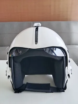 Plain White Hgu-33 Flight Helmet Movie Prop Pilot Naval Aviator Usn • $289