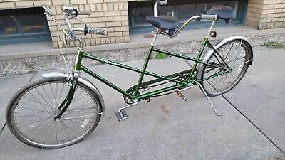 1971 Schwinn Twinn Tandem Bicycle Green Family Fun Ready To Go  • $650