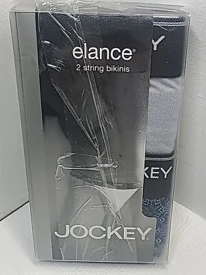 Jockey Elance XL String Bikini NOS 2 Pair Men's Blue Designs Gray Read 2011 • $16