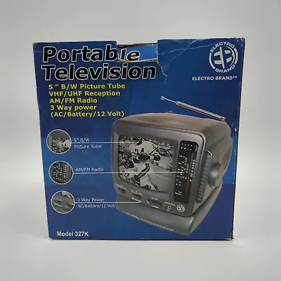 NEW Electro Brand Portable Television TV 5” B/W AM/FM Radio AC/Battery/12 Volt • £24.12