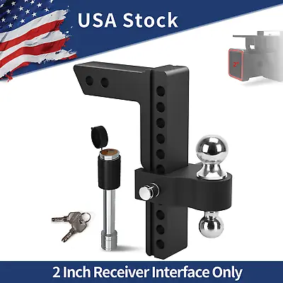 $121.53 • Buy 2  Receiver Adjustable Trailer Hitch 2-5 / 16  Dual Ball Mount 10 Drop 10000lbs