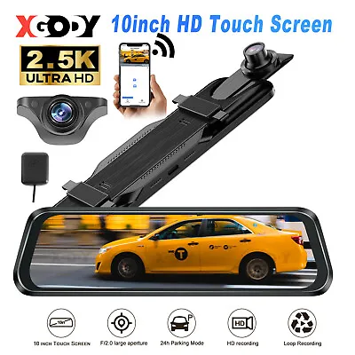 $141.99 • Buy GPS Wifi HD Dash Cam RearView Camera Car DVR Cam Reversing Mirror Video Recorder