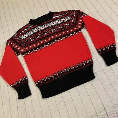 Robert Bruce Scandinavian Sweater Womens Med Fair Isle Vtg Orlon Acrylic Rare • $22.49