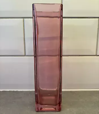 Pink Glass Vase For Flowers 21cm Tall By 5.5cm Width • £14.99