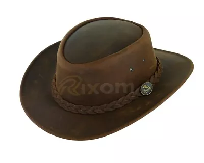 £20 • Buy Australian Style Leather Cowboy Hat Western Crazy Horse Brown Bush Outback Hat