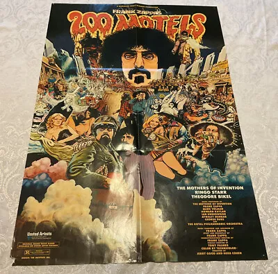 Vintage Frank Zappa 200 Motels Promo Movie Poster Mothers Of Invention 33 X22  • $100
