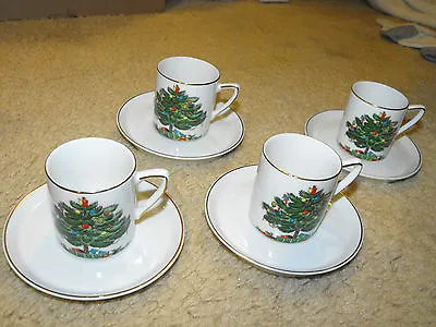 Fun Christmas Tree Theme Cappucino Cup & Saucer Set - 4 Pairs Item # 25294  • £14.59