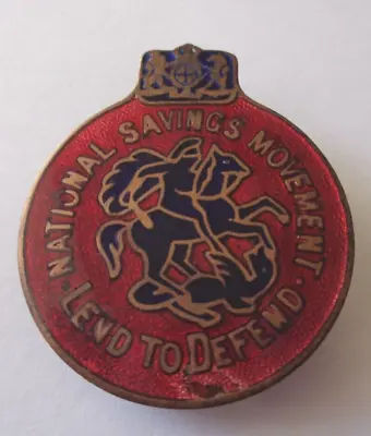 Vintage  National Savings Movment Enamel  Lapel Badge  Home Front • £3.99