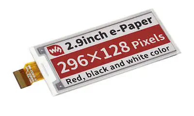 2.9 Inch E-Paper (B) E-Ink Raw Display 3-Colour (Red Black And White) • $19.44