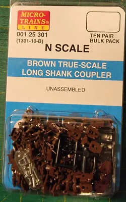 N MICRO TRAINS  001 25 301  Brown True Scale Long Shank Couplers 1301-10-B • $21