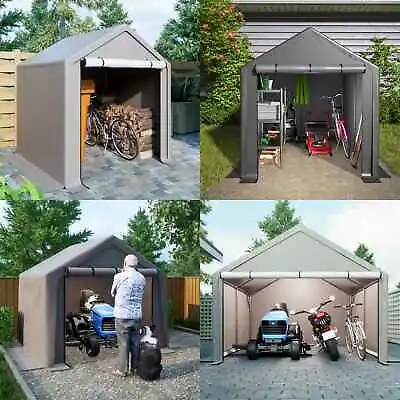 BIRCHTREE Garden Storage Tent Bike Shed Steel Frame Zipper Door Waterproof Cover • £93.99