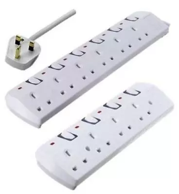 £13.99 • Buy Individually Switched Mains Extension Lead 4/5/6 Gang/way 2m 13a Amps Extension