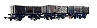 Hornby 00 Gauge - Rake Of 3 Br Grey Mineral Coal Iron Ore Plank Wagons - Unboxed • £14.95