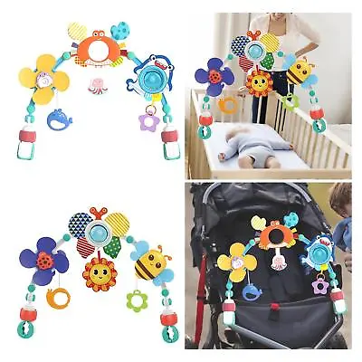 Baby Stroller Arch Toy Baby Crib Mobile Musical Animal Toys Activity Arch Pull • £20.24