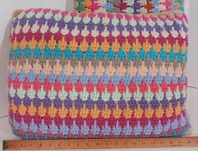 Set Of 2 Colorful Hand Crocheted Mid Century Modern Decorative Bed Throw Pillows • $17.99