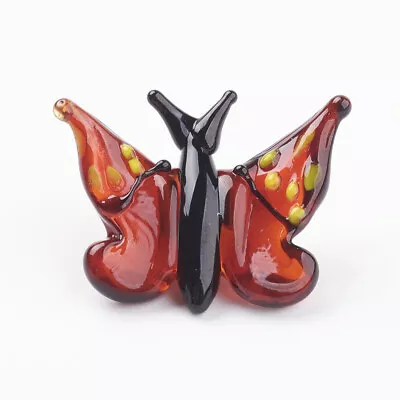 5 Pc Set Miniature Handmade Murano Style Lampwork Glass Tiny Butterfly Figurines • $8.99