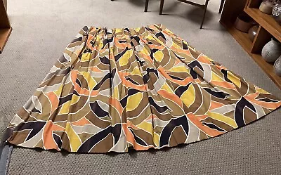 Two Pinch Pleat Panels Vintage Mid Century Modern Drapes Geometric • $99